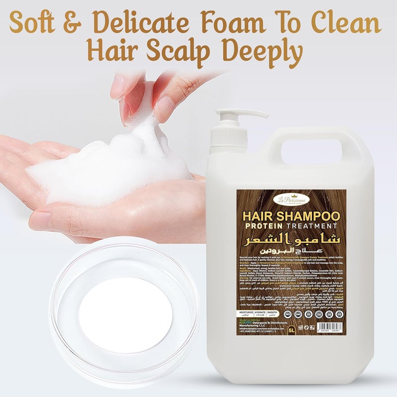 ECOLYTE+ La Parisienne Premium Luxury Hair Shampoo Protein Treatment - 5 Liter for Hairfall, Dandruff & Frizzy Hair - Image 4