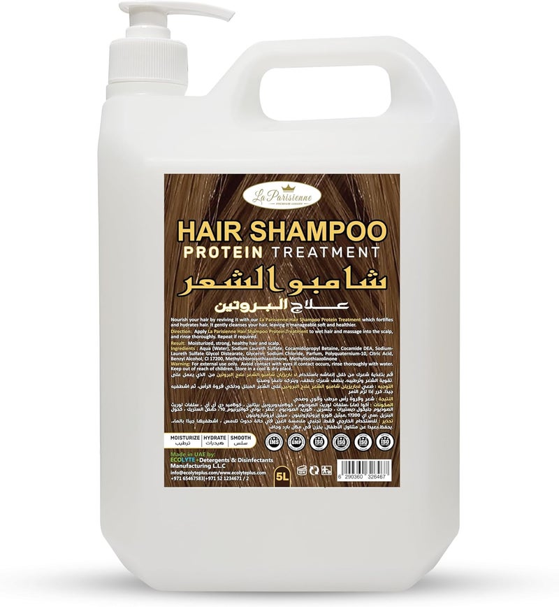 ECOLYTE+ La Parisienne Premium Luxury Hair Shampoo Protein Treatment - 5 Liter for Hairfall, Dandruff & Frizzy Hair - Image 1