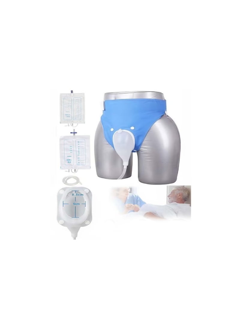 Relax Smart Urine Collection Bag for Bedridden with 2 Urine Bags Reusable Silicone Urinal Drainage Bag System - Image 1