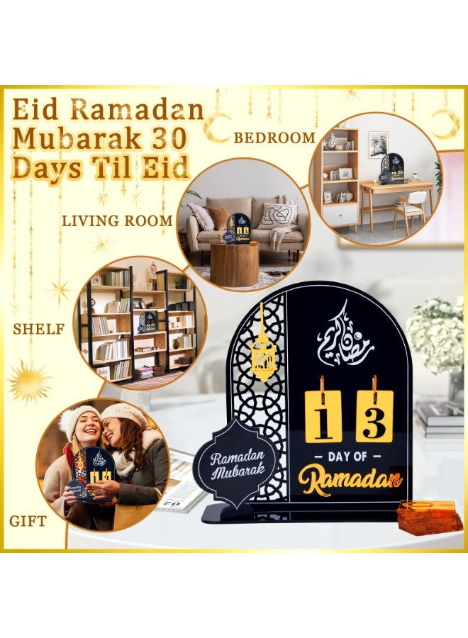 Chielor Ramadan Advent Calendar, Acrylic Countdown Calendars Ramadan Decorations for Home, Acrylic Countdown Calendars Eid Mubaraks Ramadan Decorations Gifts, 30 Days Til Eid - Image 3