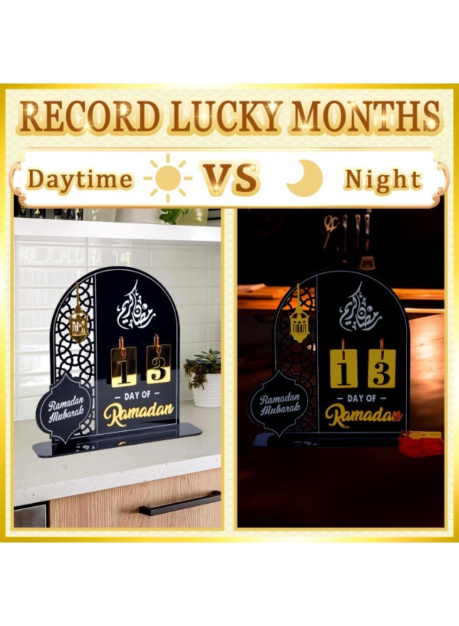 Chielor Ramadan Advent Calendar, Acrylic Countdown Calendars Ramadan Decorations for Home, Acrylic Countdown Calendars Eid Mubaraks Ramadan Decorations Gifts, 30 Days Til Eid - Image 4