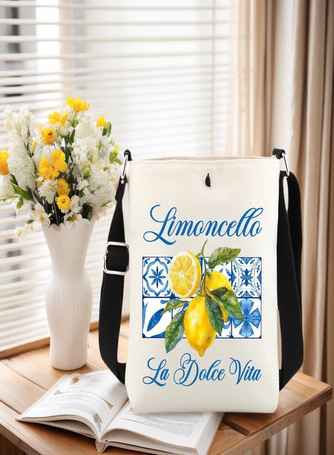 WCGXKO Italian Lemons Crossbody Bag Italian Islands Merchandie Limoncello per Favore Canvas Bag (Limoncello XK) - Image 3