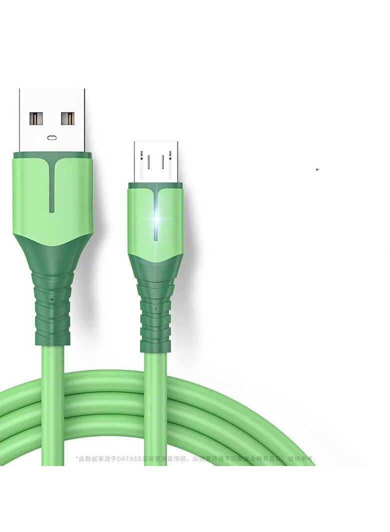 كابل شحن سريع 5A من النوع C، شاحن Micro USB باللون الأخضر