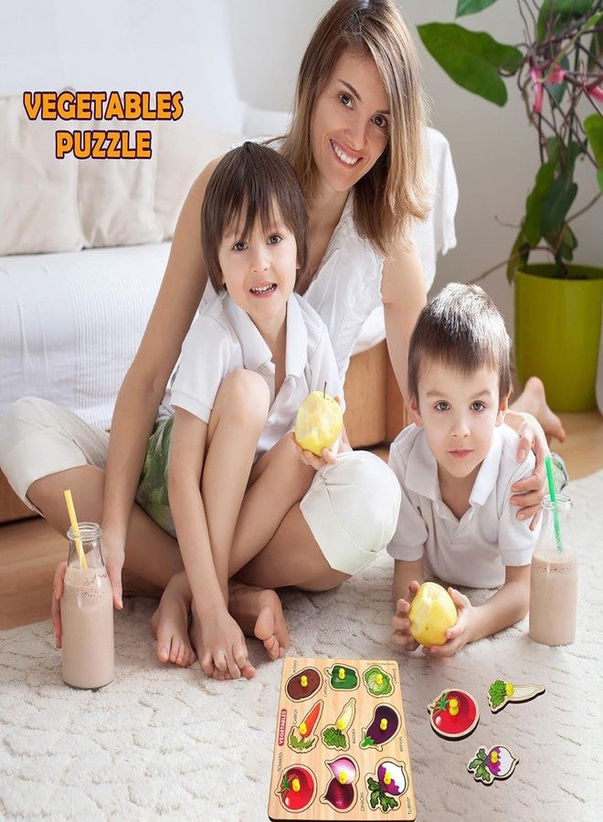 RPC99 Kids Montessori Educational Game of Vegetable Name on Wooden Board - Image 3