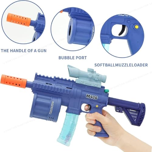 SHAKTISM بندقية ألعاب متعددة الوظائف SHAKTISM M416 3 في 1، تركواز، تعمل بالبطارية مع فقاعة، تأثيرات ضوئية وصوتية، مناسبة للأعمار 3+ (توزيع لون عشوائي) - Image 4