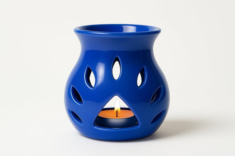 AURA DECOR AuraDecor Aroma Oil Diffuser Burner for Home Decor and Fragrance Diffuser with 15 ml Oil and 1 Tealight Candle (Blue, Medium) - Image 2