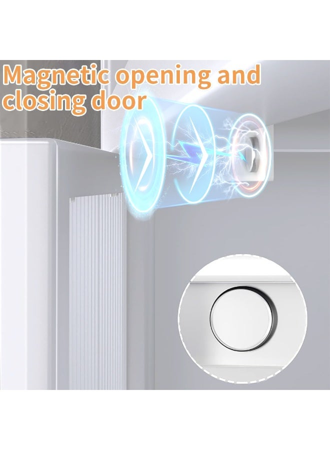 XiuWoo 2 Shelves Drum Washing Machine Rack, Bathroom Corner Stand Storage Organizer Accessories, Free Standing Over Washing Machine Rack, Laundry Shelf, Toilet Storage Cabinet  for Space Saver wih Door - Image 5