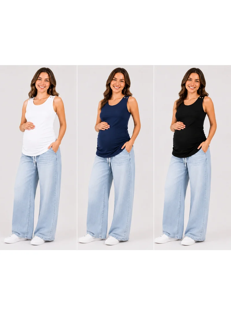 تامي TUMMY تانك توب للرضاعة والأمومة، عبوة من 3 قطع