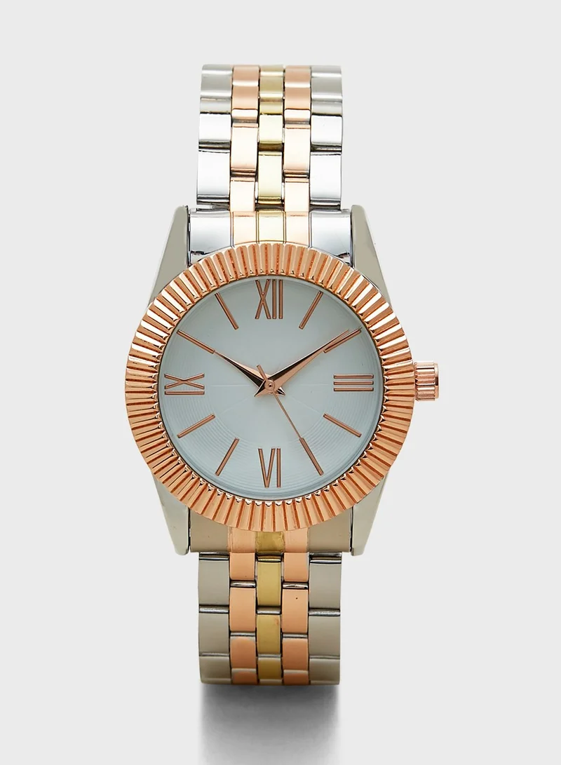 Ginger Tri Tone Bracelet Watch