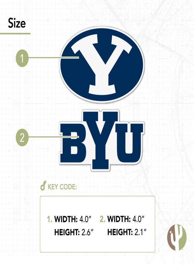 Desert Cactus Brigham Young University Sticker Cougars BYU Cougs Vinyl Decal Laptop Water Bottle Car Scrapbook Sheet (4 Inch Set V1) - Image 4