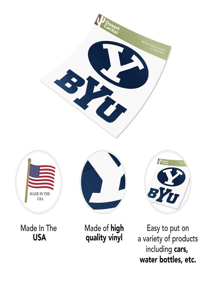 Desert Cactus Brigham Young University Sticker Cougars BYU Cougs Vinyl Decal Laptop Water Bottle Car Scrapbook Sheet (4 Inch Set V1) - Image 5