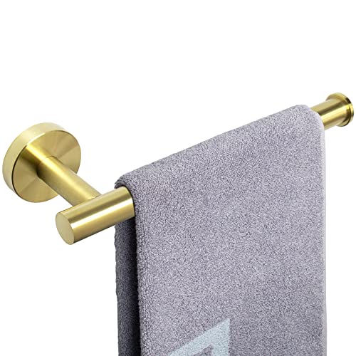 NearMoon NearMoon Hand Towel HolderTowel Ring Thicken Stainless Steel Hand Towel Bar for Bathroom Rustproof Wall Mounted Towel Rack Contemporary Style Bath Accessories 9 Inch 1 Pack Brushed Gold 