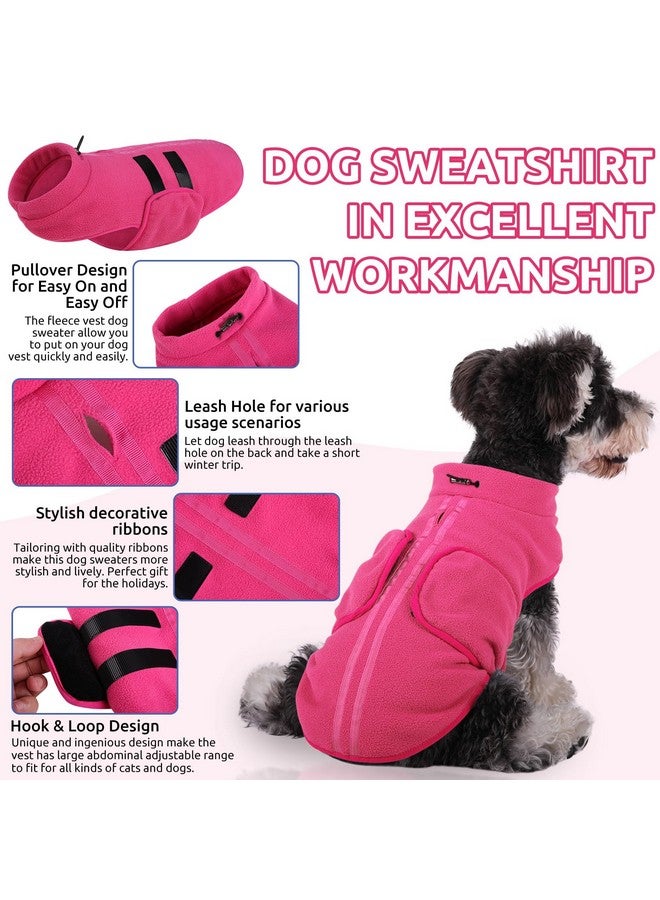 كوينمور سترة كوينمور الناعمة من الصوف للكلاب، مقاس XXL، سترة شتوية دافئة مع فتحة للمقود، مناسبة للقطط والكلاب من الذكور والإناث (وردي، مقاس XXL) - Image 2