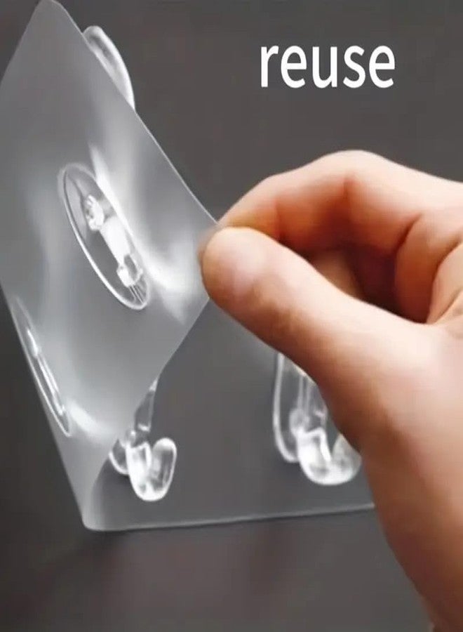 Styllent 6Pcs Hooks for Wall Mounted Without Drilling Invisible Strong Transparent Clear Bathroom Towel Hook Kitchen Waterproof Sticky Self Adhesive Sticker for Cloths Hanging Heavy Duty (3 Hook, 6) - Image 5