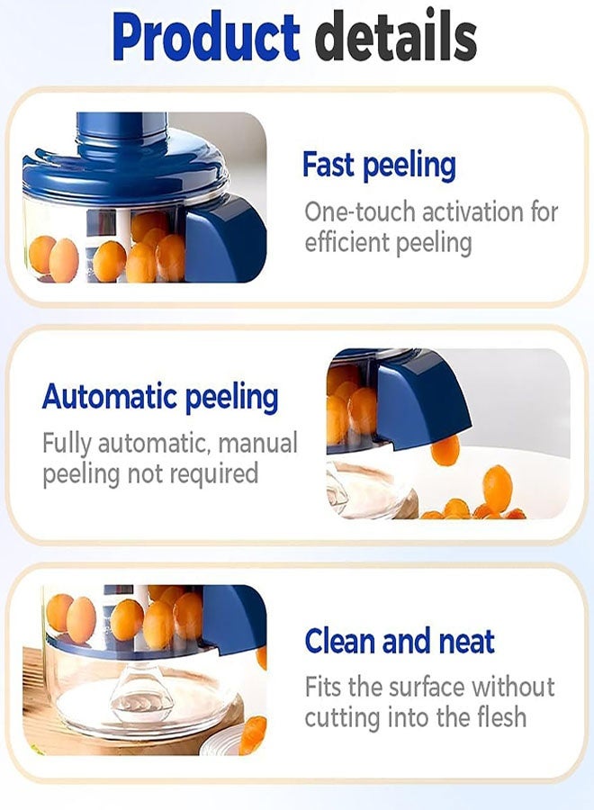 Electric Grape Peeling Machine, Automatic Garlic Peeler Skin Remover for Tomato, Cherry and Small Fruits, Rechargeable Electric Fruit and Vegetable Peeler Skin Remover for Home Kitchen Use, NOT Fits for Large Fruits as Potatoes and Apples - Image 4