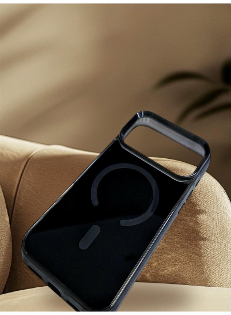 جراب لموبايل ايفون  Pro 17 ماج سيف  يدعم الشحن اللاسلكي المغناطيسي، حماية ضد الصدمات، مقاوم للخدش لموبايل  iPhone Pro 17 - أسود - Image 3