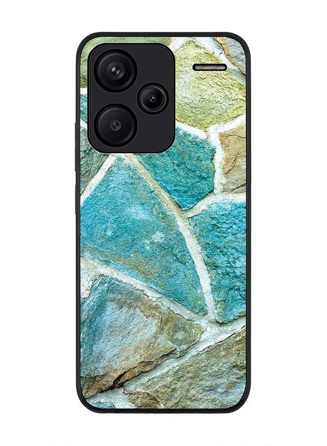 Stylizedd Rugged Black Edge Case for Xiaomi Redmi Note 13 Pro Plus, Slim fit Case Flexible Anti Drop TPU Gel Thin Cover -  Aqya Stones - Image 1