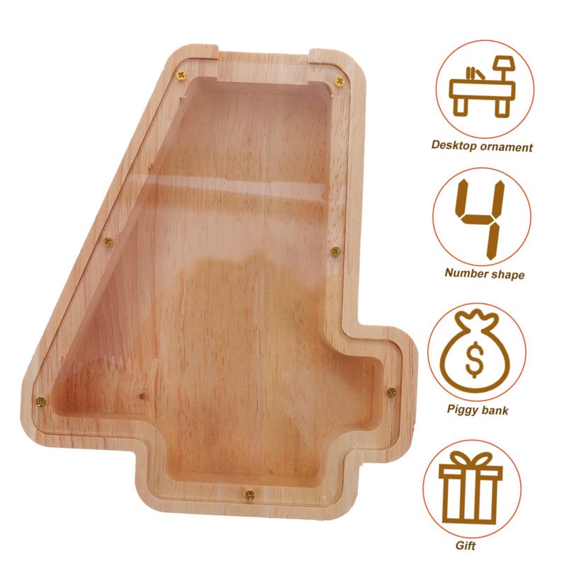Digital Wooden Piggy Bank Money Counter Safe Savings Jar for Kids - Image 5