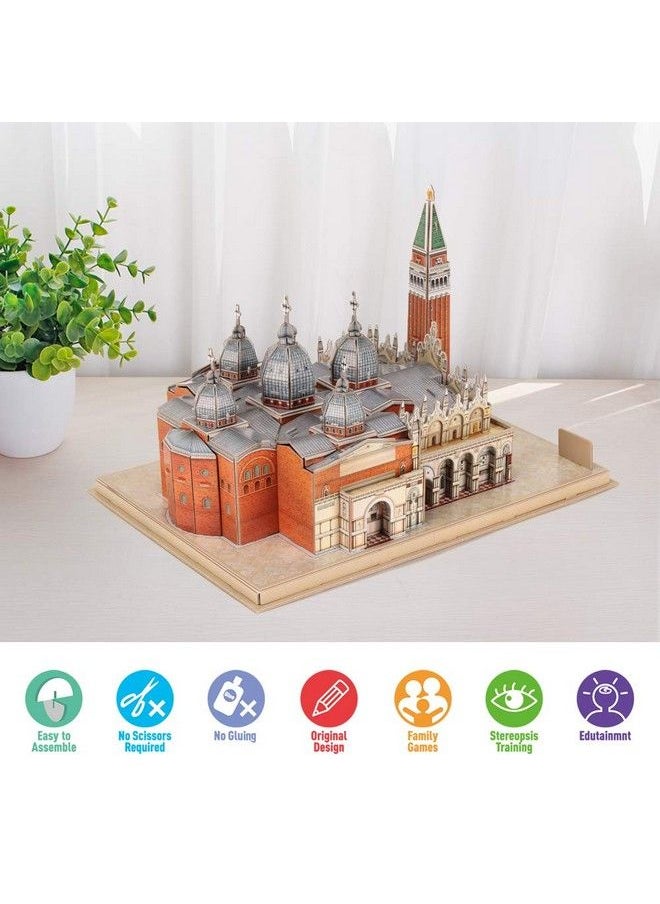 CubicFun - 3D Italy Puzzles Models Architecture Kits For Adults And Kids,With National Geographic Booklet For Venice St.Mark Square - Image 1