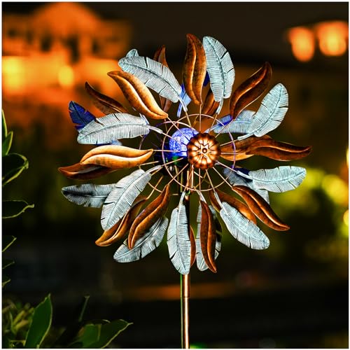 Lariander Solar Wind Spinners 87 Inch Extra Large Metal for Yard, Garden Decor Yard Art Windmills for Outdoor - Image 1