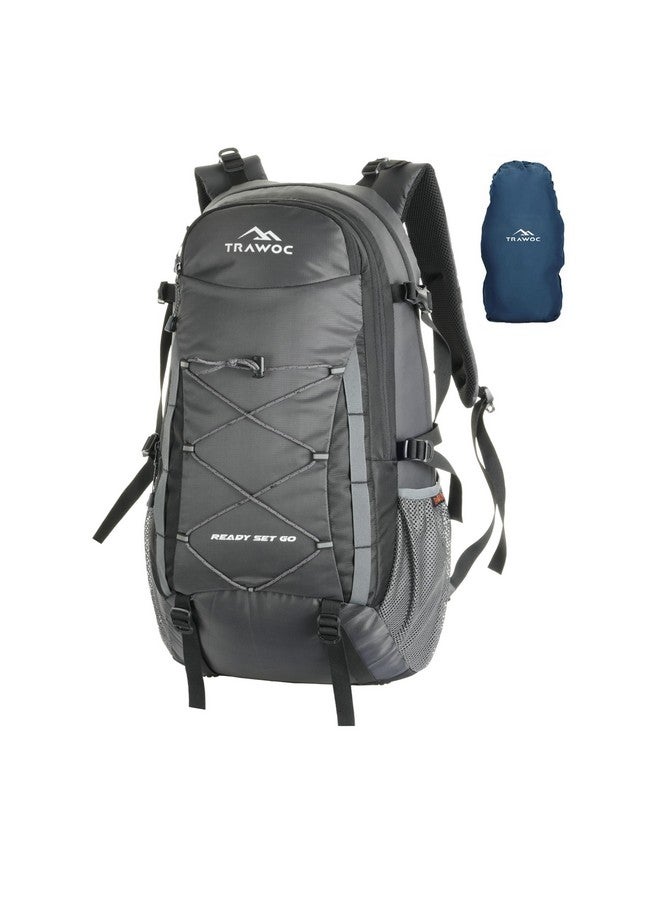 تراوك حقيبة ظهر TRAWOC INFERNO للسفر بسعة 40 لترًا وحقيبة ظهر للكمبيوتر المحمول للرجال والنساء، حقيبة عادية للسفر العادي والرحلات والمشي لمسافات طويلة، لون أسود، LHK003 - Image 1