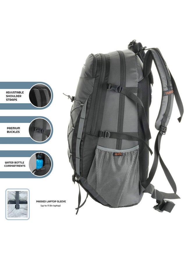 تراوك حقيبة ظهر TRAWOC INFERNO للسفر بسعة 40 لترًا وحقيبة ظهر للكمبيوتر المحمول للرجال والنساء، حقيبة عادية للسفر العادي والرحلات والمشي لمسافات طويلة، لون أسود، LHK003 - Image 2