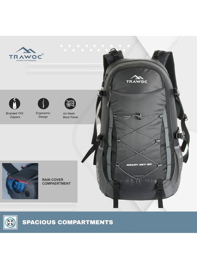 تراوك حقيبة ظهر TRAWOC INFERNO للسفر بسعة 40 لترًا وحقيبة ظهر للكمبيوتر المحمول للرجال والنساء، حقيبة عادية للسفر العادي والرحلات والمشي لمسافات طويلة، لون أسود، LHK003 - Image 4