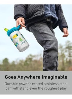 CAMELBAK Eddy Plus Kids 12 Oz Bottle Insulated Stainless Steel With Straw Cap Leak Proof When Closed School Of Sharks  - Image 2
