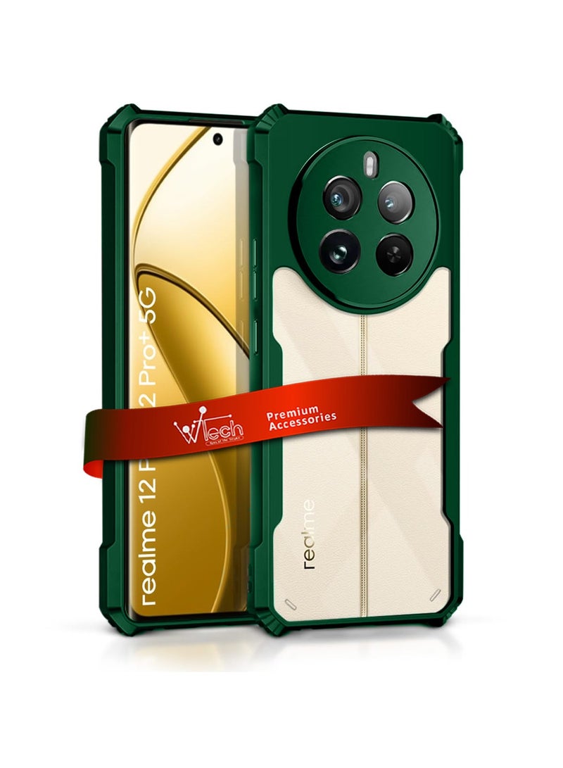 Wtech Hybrid TPU Silicone With Raised Armour Bumpers Slim Case Cover For Realme 12 Pro / 12 Pro+ / 12 Pro Plus 5G 2024 Dark Green - Image 1