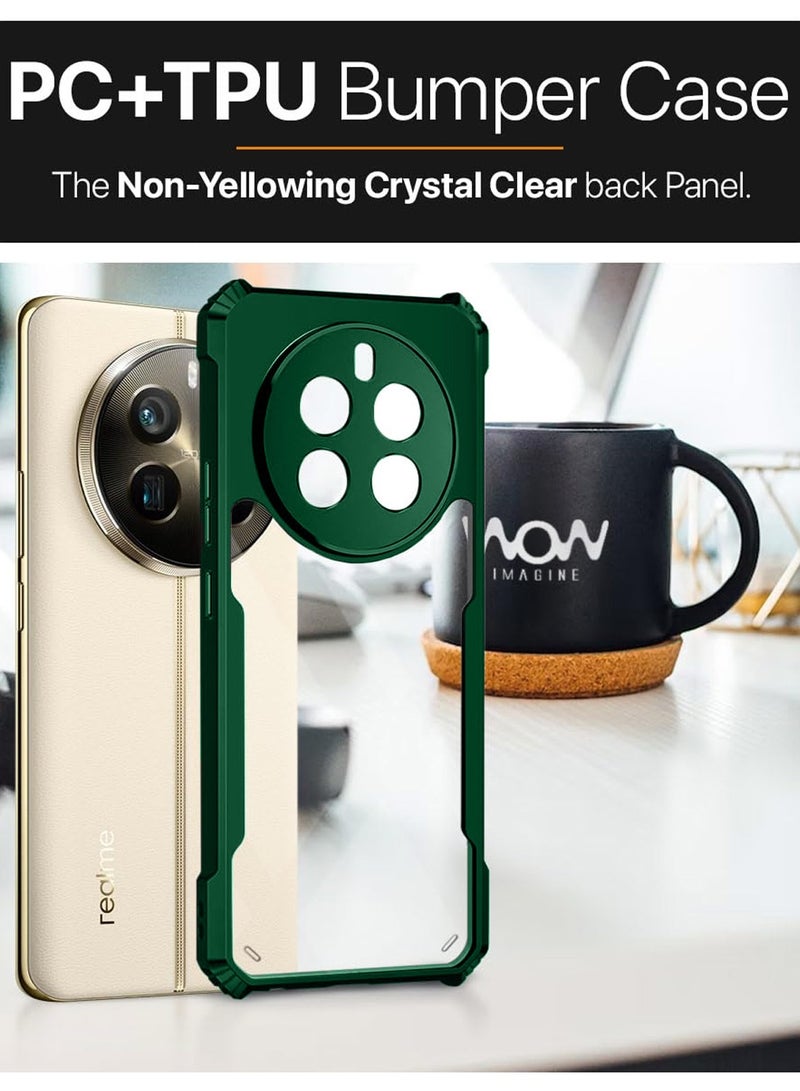 Wtech Hybrid TPU Silicone With Raised Armour Bumpers Slim Case Cover For Realme 12 Pro / 12 Pro+ / 12 Pro Plus 5G 2024 Dark Green - Image 2