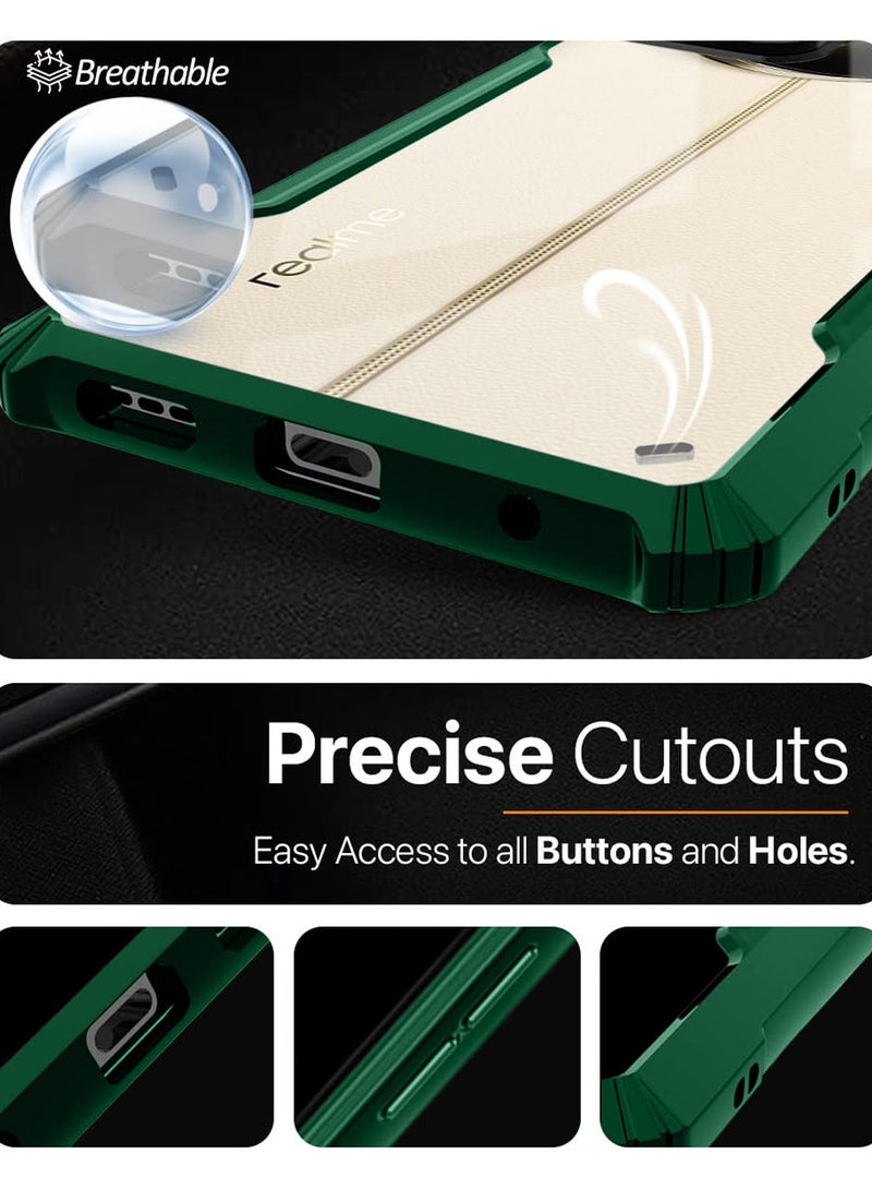 Wtech Hybrid TPU Silicone With Raised Armour Bumpers Slim Case Cover For Realme 12 Pro / 12 Pro+ / 12 Pro Plus 5G 2024 Dark Green - Image 3