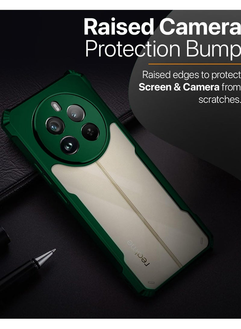 Wtech Hybrid TPU Silicone With Raised Armour Bumpers Slim Case Cover For Realme 12 Pro / 12 Pro+ / 12 Pro Plus 5G 2024 Dark Green - Image 4