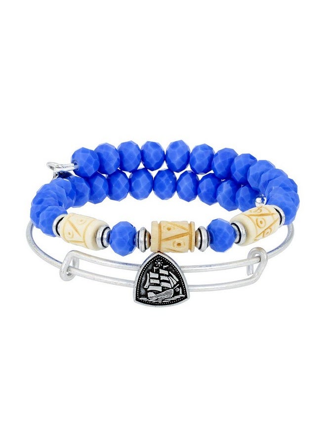 ALEX AND ANI - Navy Vessel Set Of 2 Bracelet Rafaelian Silver One Size - Image 1