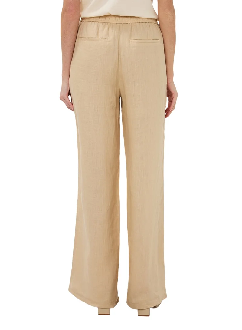 Esqualo Brown Esqualo Linen Trousers for Women | Best Price UAE
