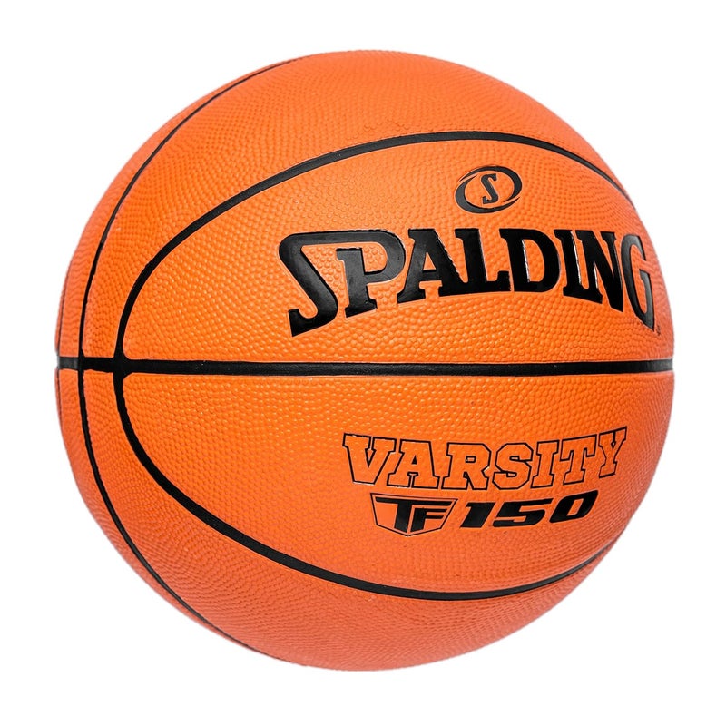 SPALDING كرة سلة داخلية/خارجية مصنوعة من المطاط معتمدة من FIBA TF-150 مع مثانة بيوتيل، مناسبة للتدريب/المباريات/التدريب + إبرة هواء مجانية - Image 2