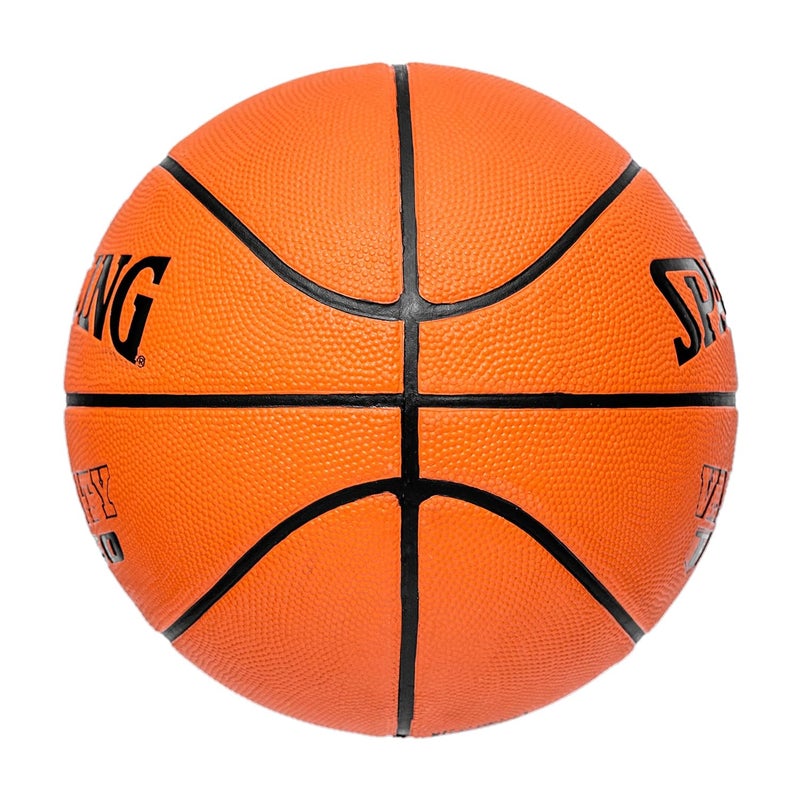 SPALDING كرة سلة داخلية/خارجية مصنوعة من المطاط معتمدة من FIBA TF-150 مع مثانة بيوتيل، مناسبة للتدريب/المباريات/التدريب + إبرة هواء مجانية - Image 3