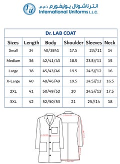 International Uniform L.L.C Professional Lab Coat for Unisex Full Sleeve Poly Cotton Long Medical Coat  - Image 4