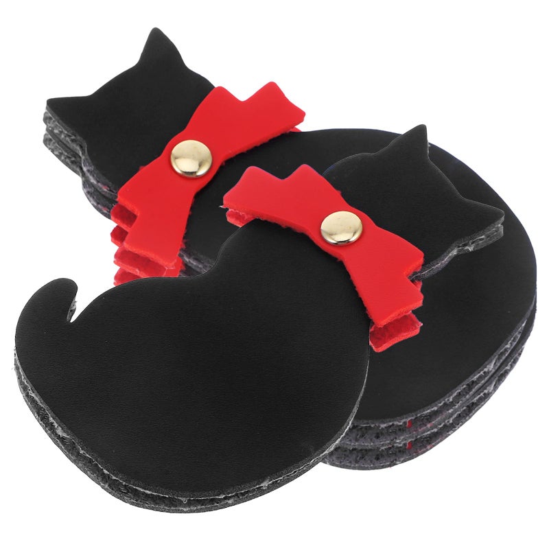 Cute Small Black Cat Leather Bookmarks Set Of 3 Mini Animal Reading Page Markers For Students - Image 2