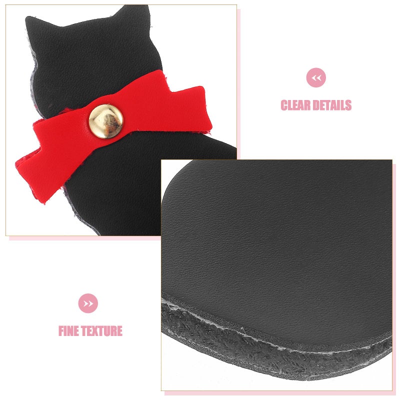 Cute Small Black Cat Leather Bookmarks Set Of 3 Mini Animal Reading Page Markers For Students - Image 4