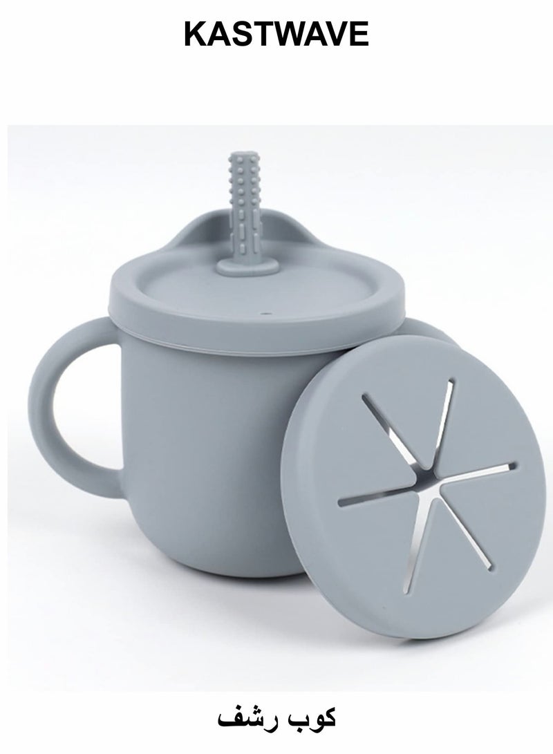 KASTWAVE Silicone Sippy Cups for Baby, Sippy Cup & Snack 2-in-1 Container for Toddlers - Image 1