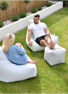 Extreme Lounging Extreme Lounging® - Original B-Box Pouf - Made in UK - Premium Quality Double Stitched Ottoman - UV Protected & Waterproof Stool, Ideal for Indoor & Outdoor Use - 40x40x40cm - Aqua  - Image 3