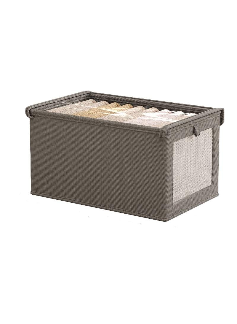 Y&D Large Storage Baskets for Shelves | Sturdy Fabric Closet Storage Bins for Organizing with Clear Window| 17"x10"x8" Collapsible Home Organization with Lid,  3-Pack-1  - Image 1