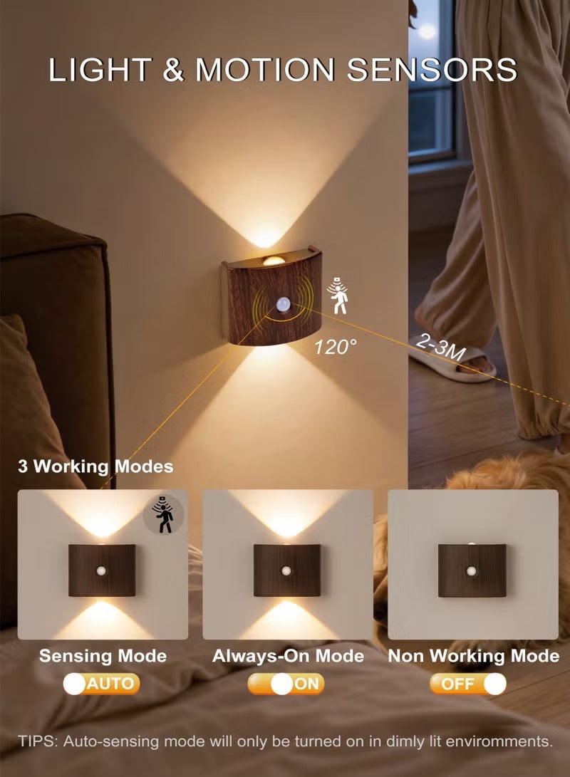 2-Pack Rechargeable Motion Sensor LED Night Light, Magnetic Stick-On, Cordless, 3 Color Options - Image 4