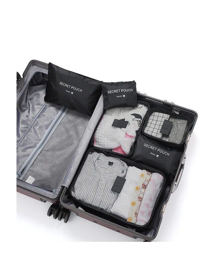 Travel bag organizer set of 6 pieces only - Black - Image 2
