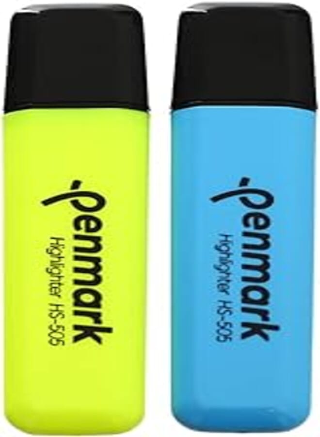 Penmark HS-505 High Quality Neon Permanent Highlighter Pen Set Of 2 Pcs. - Multi Color