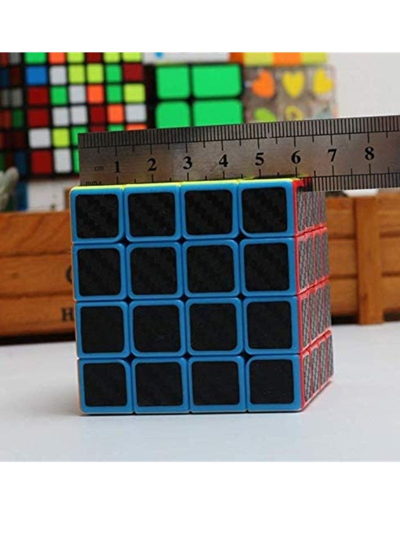 Rubiks Cube 4x4x4 Speed Cube Smooth Magic Carbon Fiber Sticker Speed Cubes Enhanced Version Black - Image 3