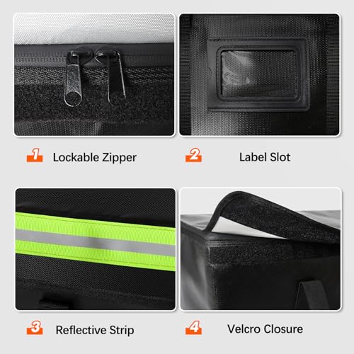Amerbro Fireproof Document Bags, Fireproof Document Box for Cash, Photo Albums, Valuables, Extra Large Fireproof Bag Waterproof Document Storage with Reflective Strip, 15x12x12in, Black - Image 5