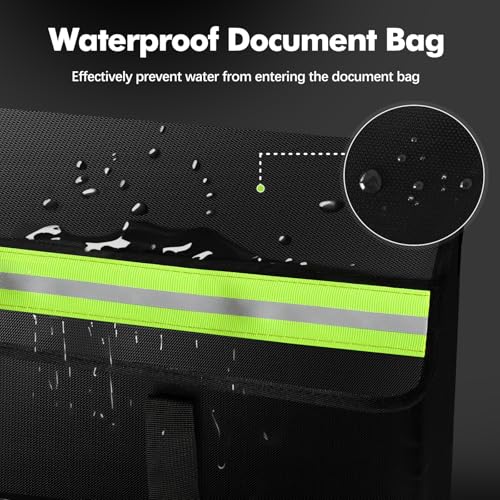 Amerbro Fireproof Document Bags, Fireproof Document Box for Cash, Photo Albums, Valuables, Extra Large Fireproof Bag Waterproof Document Storage with Reflective Strip, 15x12x12in, Black - Image 4