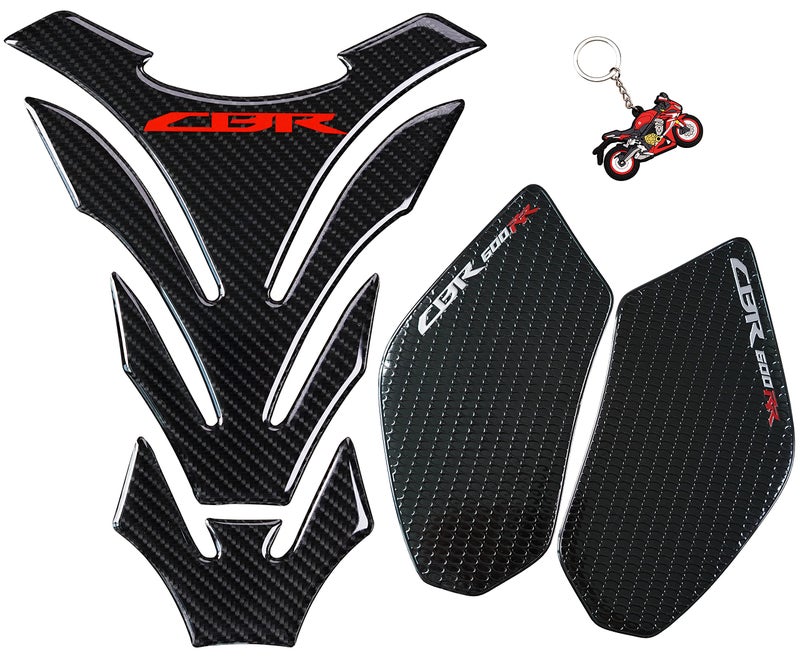 REVSOSTAR Real Carbon Look Protector Pad Tank Pad Decal Stickers Tank Side Traction Pad Anti Slip sticker Traction Side Fuel Knee Grip Decal for CBR 600RR 20032006