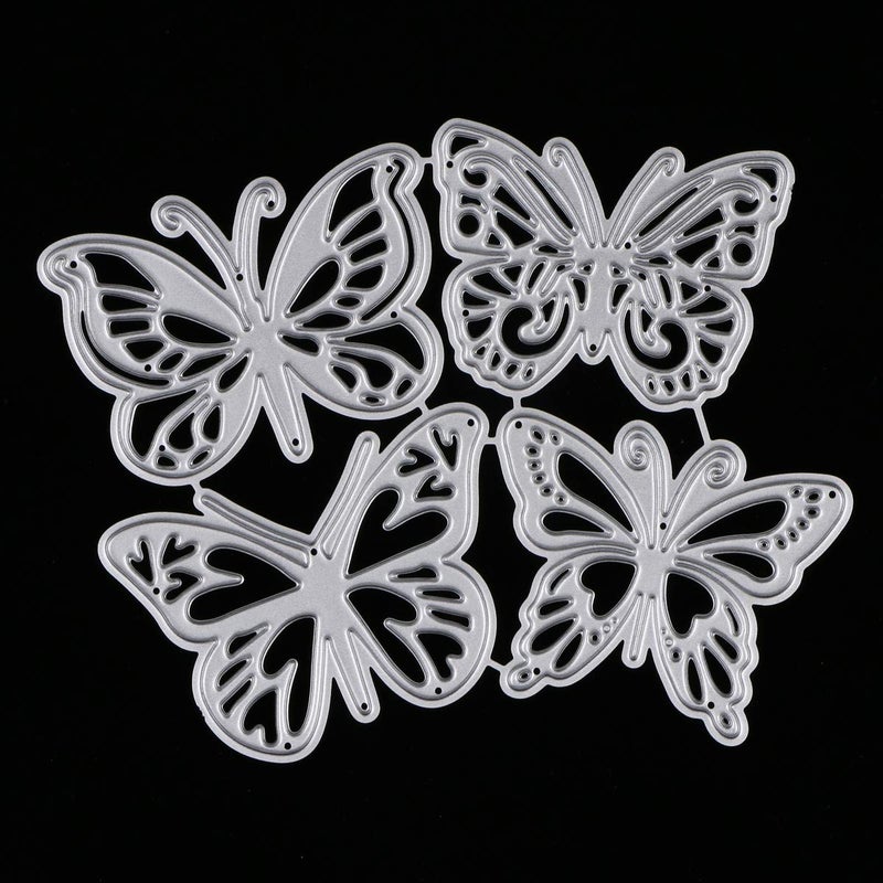 Kissbuty 4 Pcs Metal Cutting Dies Stencils KISSBUTY CrissCross Metal Butterfly Scrapbooking Dies Cuts Handmade Stencils Template Embossing for Card Scrapbooking Craft Paper Decor Butterfly